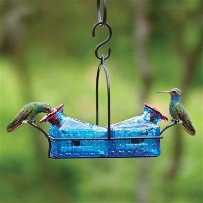 Blown Glass Hummingbird Feeder